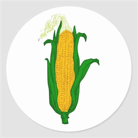 Corn Classic Round Sticker Zazzle Decorative Stamps Corn On Cob