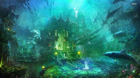 Underwater castle wallpaper | Fantasy landscape, Underwater world ...