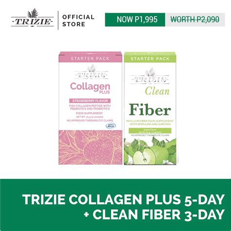 Trizie Collagen Plus Probiotics X And Clean Fiber Day Bundle Detox