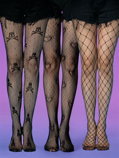 Black Collar Fabric Fishnet Tights Embellished Women Socks Hosiery