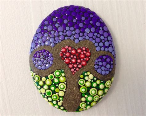 Tree Of Life Dot Art Painted Stone Painted Rock Fairy Garden Marker