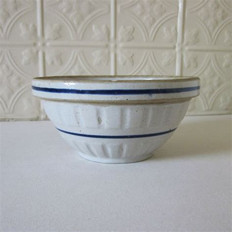 Stoneware Red Wing Bowl With Blue Band Pottery Crock Etsy Stoneware