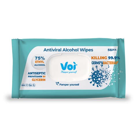 Wet Wipes Antiviral 75 Alcohol 56 Pcs Smile Voi