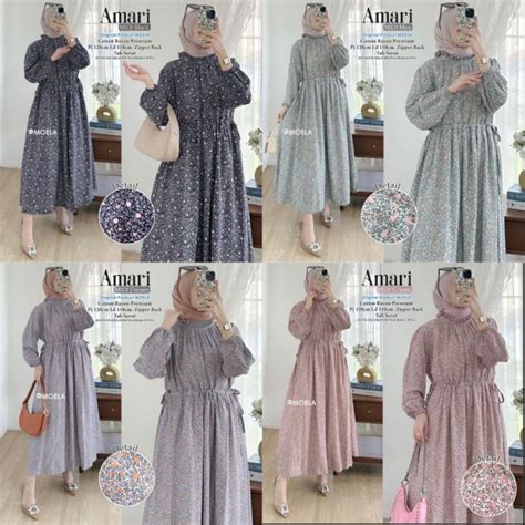 Jual Amari Midi Dress Gamis Jumbo Allsize Busui Premium Catton Rayon