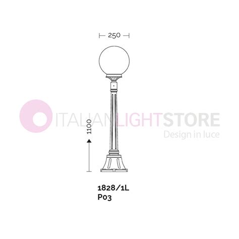 ORIONE ANTRACITE Lampione 1 Luce Giardino Esterno Sfera Globo 1828 1L