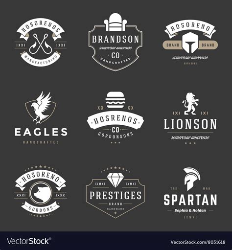 Vintage logos design templates set Royalty Free Vector Image