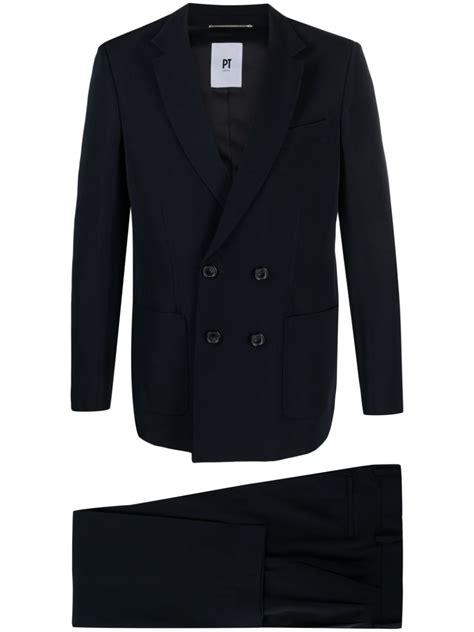 Pt Torino Peak Lapels Virgin Wool Double Breasted Suit Farfetch