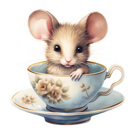 Premium Ai Image There Is A Small Mouse Sitting In A Teacup With A