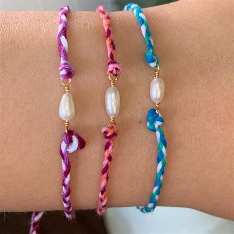 Perl String Bracelets CUSTOM Beachy Homemade Aesthetic Etsy Australia