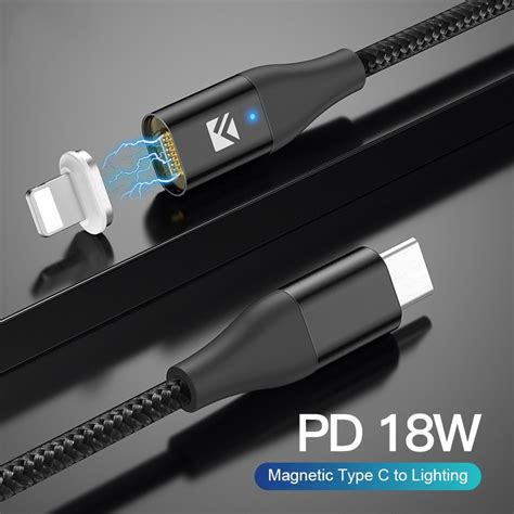 FLOVEME PD Type C With Lighting Magnetic Cable 18W Magnet Fast Charging