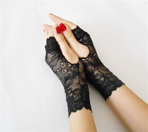 Black Lace Glovesblack Fingerless Glove By Damlace On Etsy 10 00