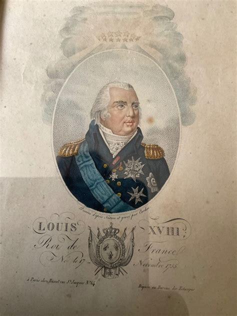 Proantic Portrait De Louis Xviii Roi De France Gravure