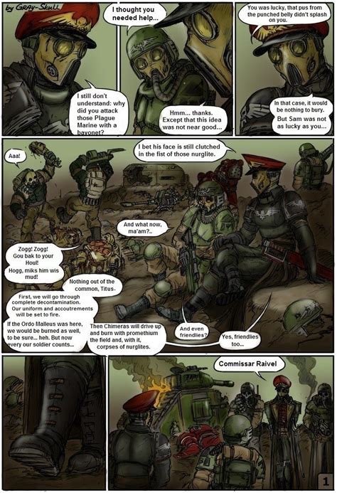 Warhammer 40000 After The Battle With Plague Marines Page 1 From Commissar Raivel Comics By