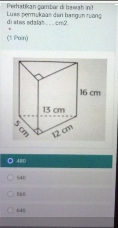 Matematika Perhatikan Gambar Di Bawah Ini Luas Permukaan Dari Bangun