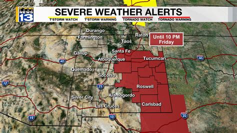 Tornado Watch Continues For Eastern New Mexico Until 10 P M Friday