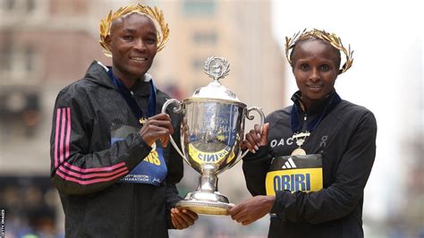 Boston Marathon Evans Chebet Retains Men S Title Hellen Obiri Wins