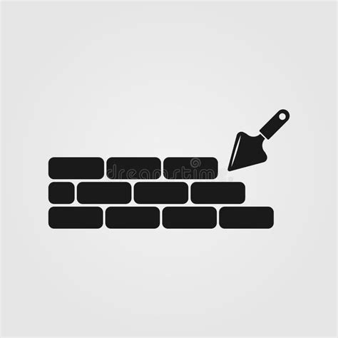 Trowel And Brick Wall Icon Building House Construction Concept Icon