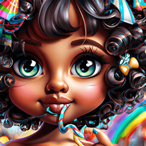 Cute Black Girl In Candyland · Creative Fabrica