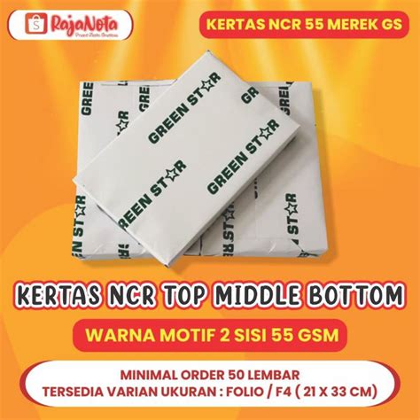 Jual Kertas Ncr Carbonless Paper Top Atas Cf Putih Shopee