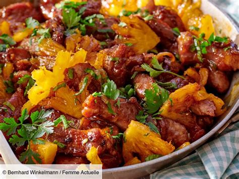 Sauté de porc aux gingembre ananas frais et chicorée facile et rapide