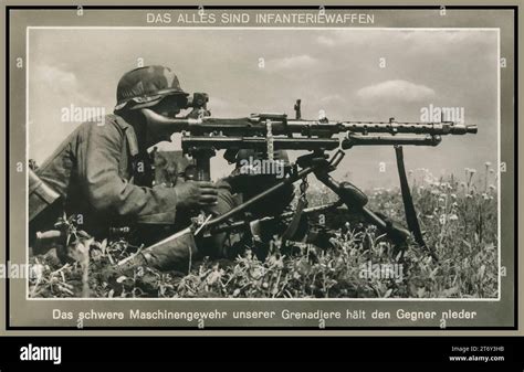 WW2 Propaganda Nazi MG 42 Machine Gun Seconda Guerra Mondiale Immagine