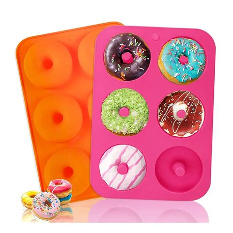 Holes Silicone Donut Mold Bagel Pan Non Stick Mini Donut Pan For