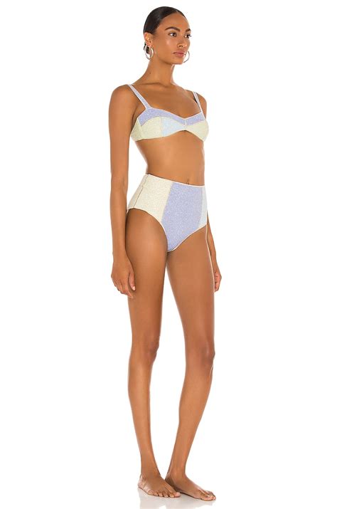 Oseree Shine Colore High Waisted Bikini Set In Multi Lavender Revolve