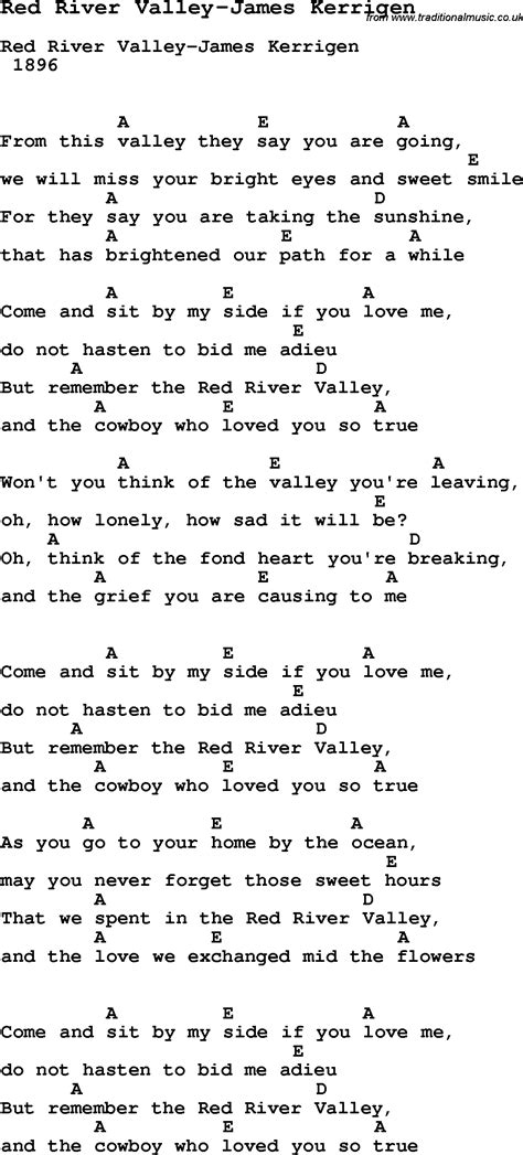 Summer Camp Song Red River Valley James Kerrigen With Lyrics And Chords For Ukulele Guitar