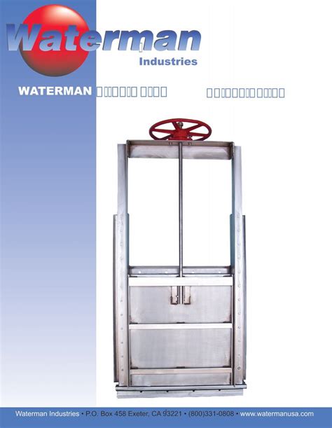 Ss Series Stainless Steel Slide Gate Waterman Industries