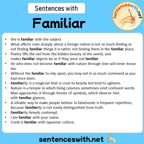 Sentences With Familiar Archives Sentenceswithnet