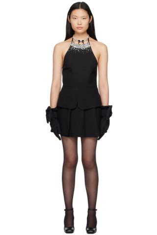 Black Halter Minidress By Shushu Tong On Sale