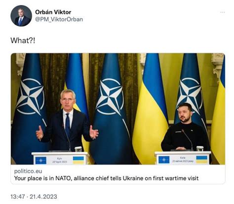 Clash Report On Twitter Hungarian Prime Minister Viktor Orban On Nato Chief Stoltenberg’s