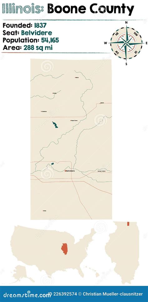 Map Of Boone County In Illinois Stock Vector Illustration Of Boone