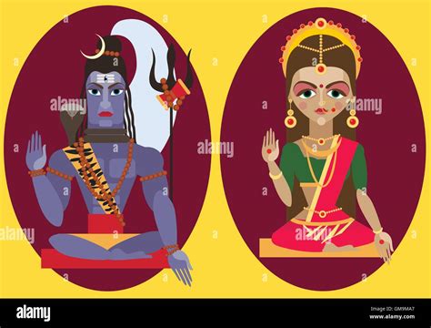 Vector Lord Shiva And Mata Parvati Stock Vector Image Art Alamy