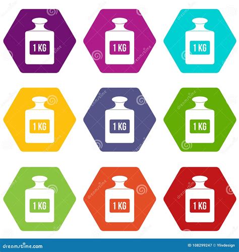 One Kilogram Weight Pattern Simple Style Stock Vector Illustration