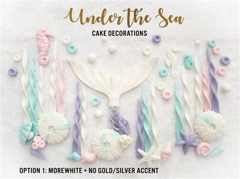 56 Edible Under The Sea Mermaid Tail Fondant Cake Topper Kit Etsy UK