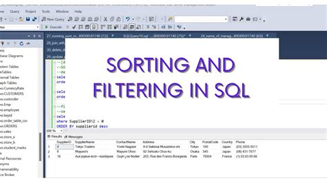 Sql Sorting And Filtering Data In Sql Different Filtering Methods Like In Youtube