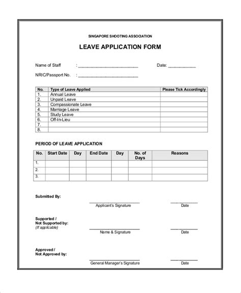 FREE 8 Sample Leave Application Forms In PDF MS Word Excel