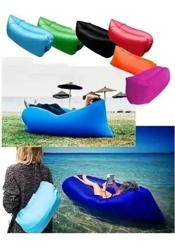 Sillón Puff Colchon Inflable Playa Pileta Camping Bolso Ct