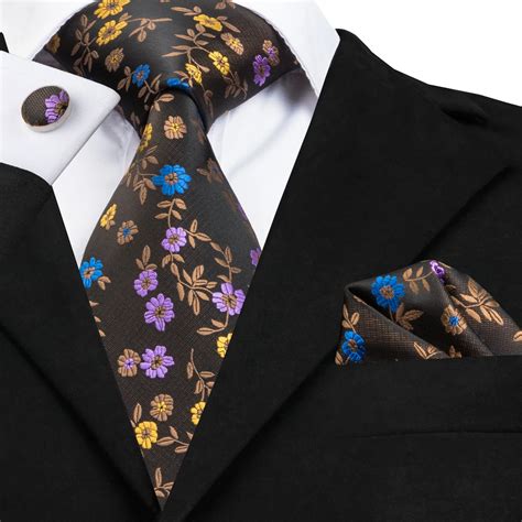 C Hi Tie New Classic Flower Pattern Ties For Men Corbatas Tie