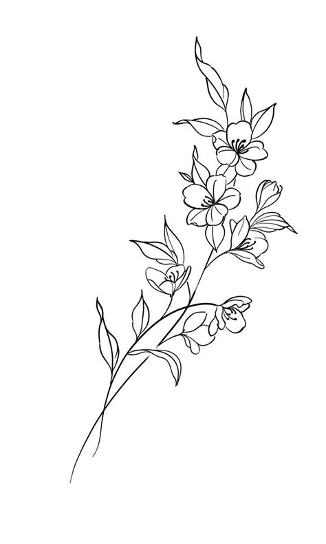 July Larkspur Birth Flower Art Print Black And White Etsy Artofit