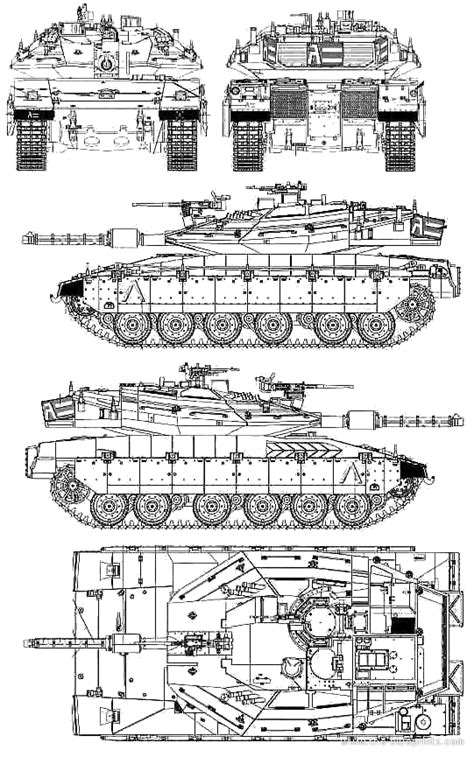 Merkava Mk Iv Lic Blueprints Free Outlines