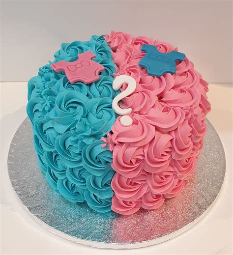 Gender Reveal Fresh Cream Baby Shower Cake Cb Rc013 Cake Boutique