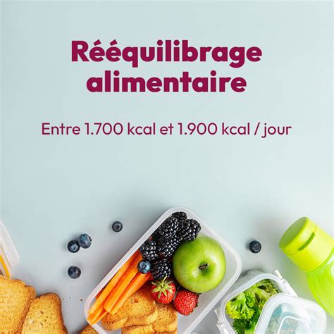 Rééquilibrage alimentaire entre 1 700 et 1 900 kcal jour Perfect