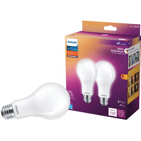 Philips Ultra Definition Warm Glow 75W Equivalent Soft White A21 Medium