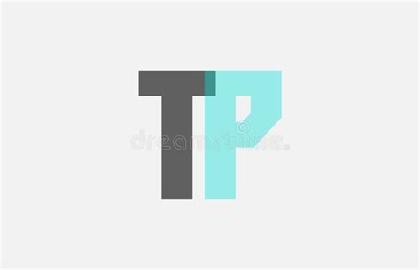 Grey Pastel Blue Alphabet Letter Combination Tp T P For Logo Icon