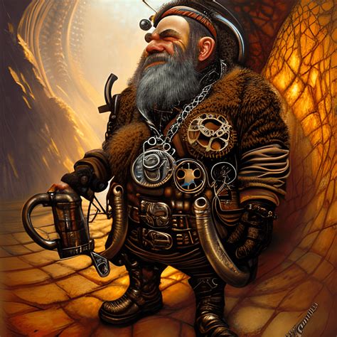 Steampunk Dwarf In A Cave · Creative Fabrica