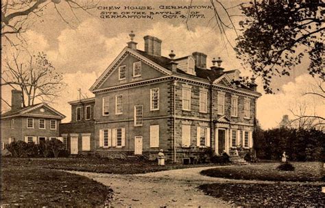 Rare Vintage Postcard Chew House Site Of The Battle Of Germantown Pa