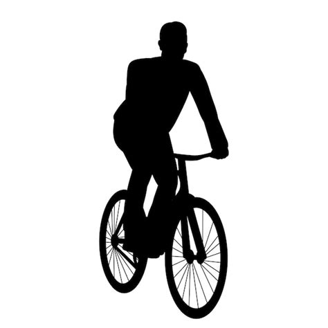 Premium Vector Man Riding A Bicycle Silhouette Vector