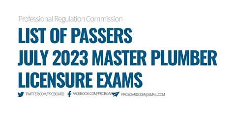 MPLE RESULTS July 2023 Master Plumber Board Exam Passers